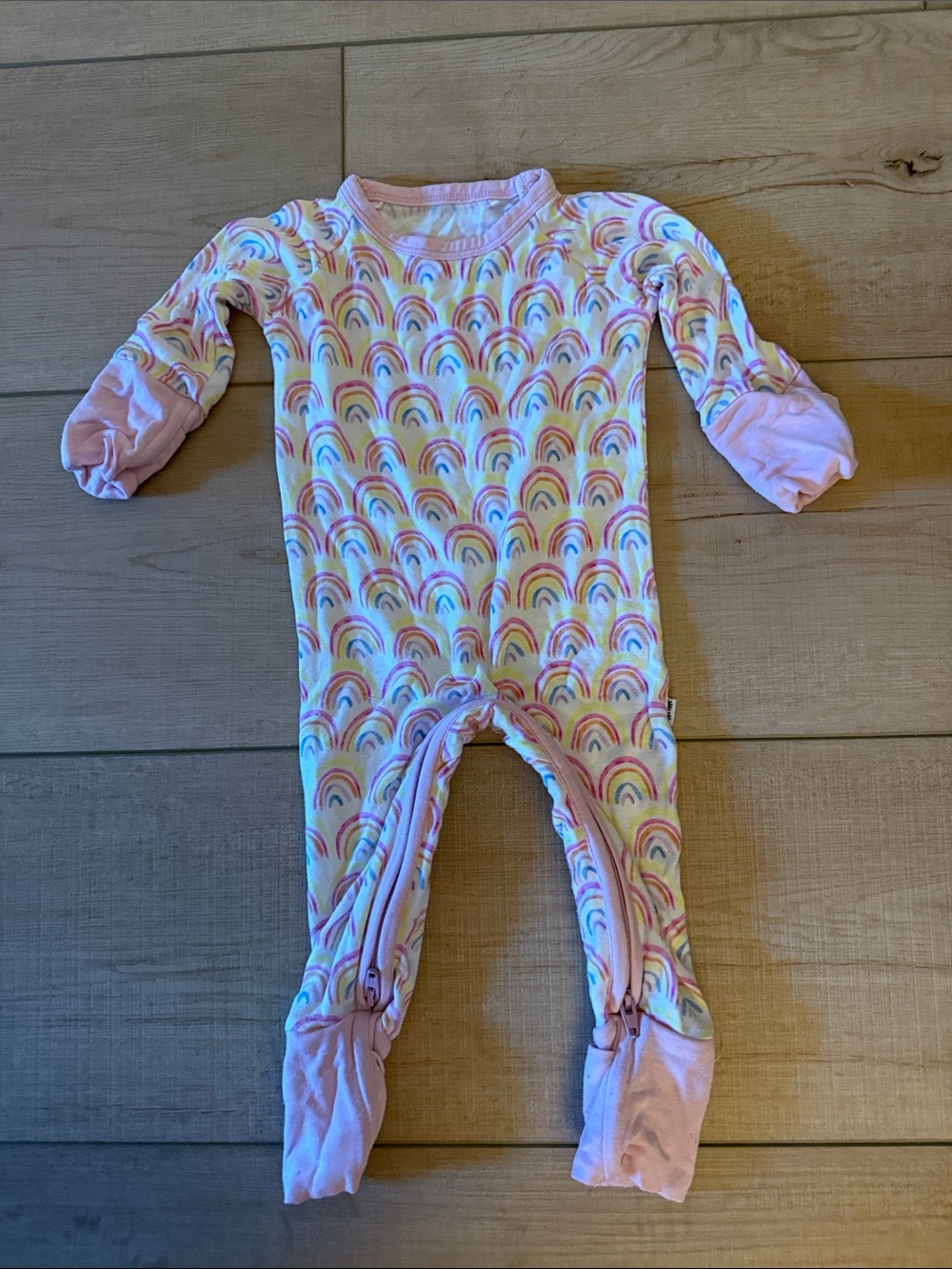 Little Sleepies Bamboo Newborn Zip Pastel Rainbow Footie Pajamas Newborn